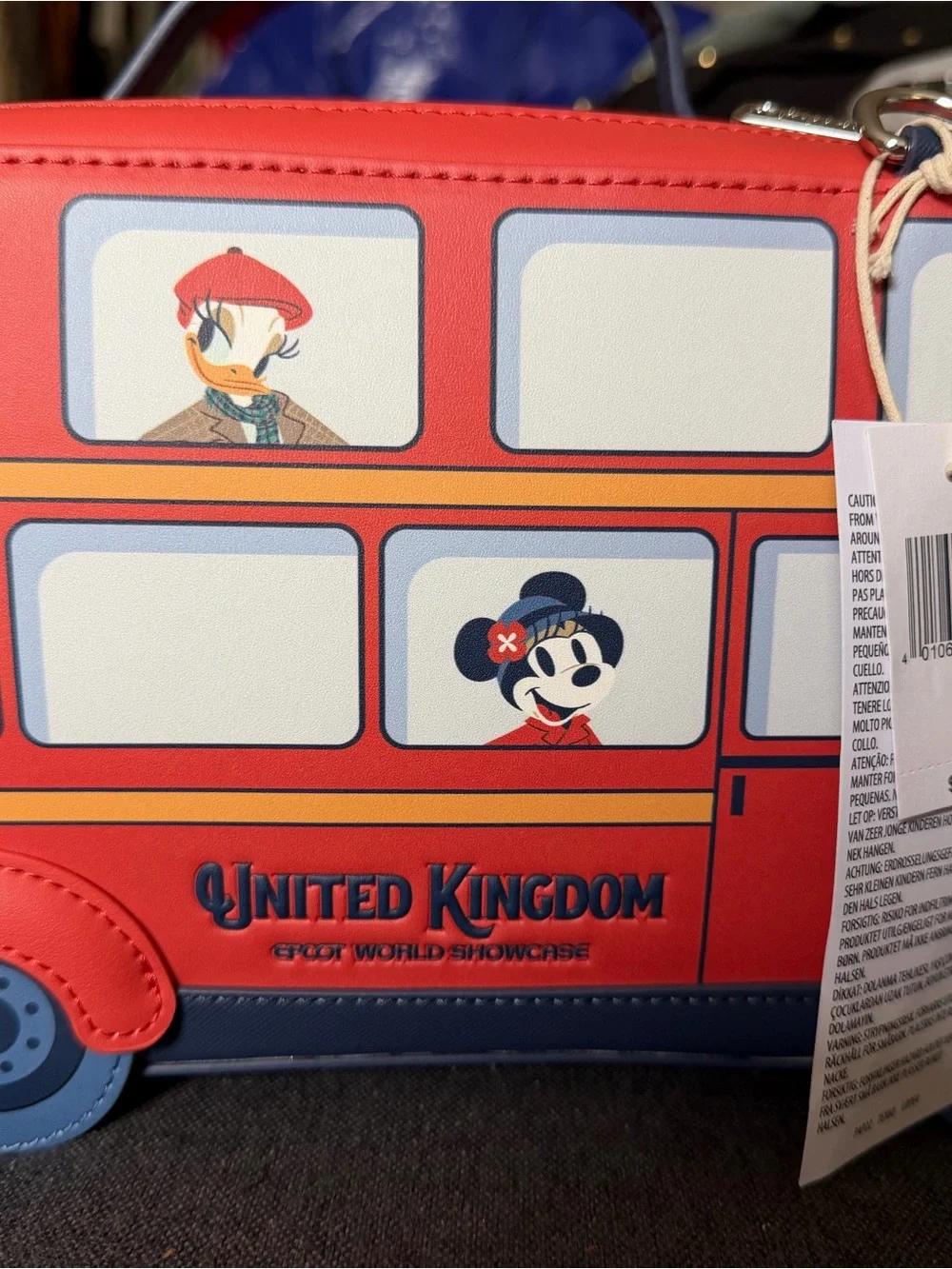 Disney Red Donald Duck United Kingdom Bus Kids Crossbody Bag